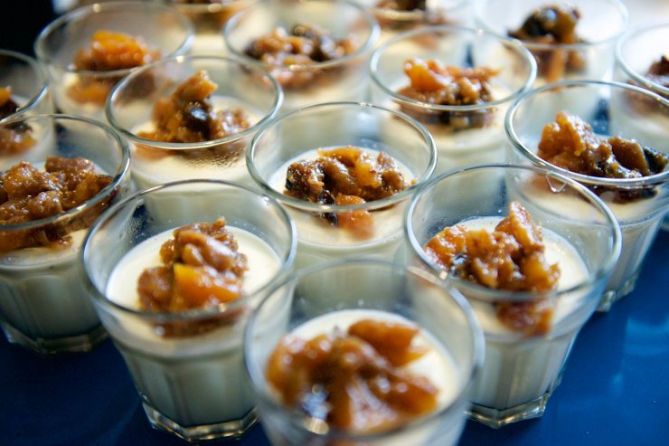 panacotta with stewed fruit compote
